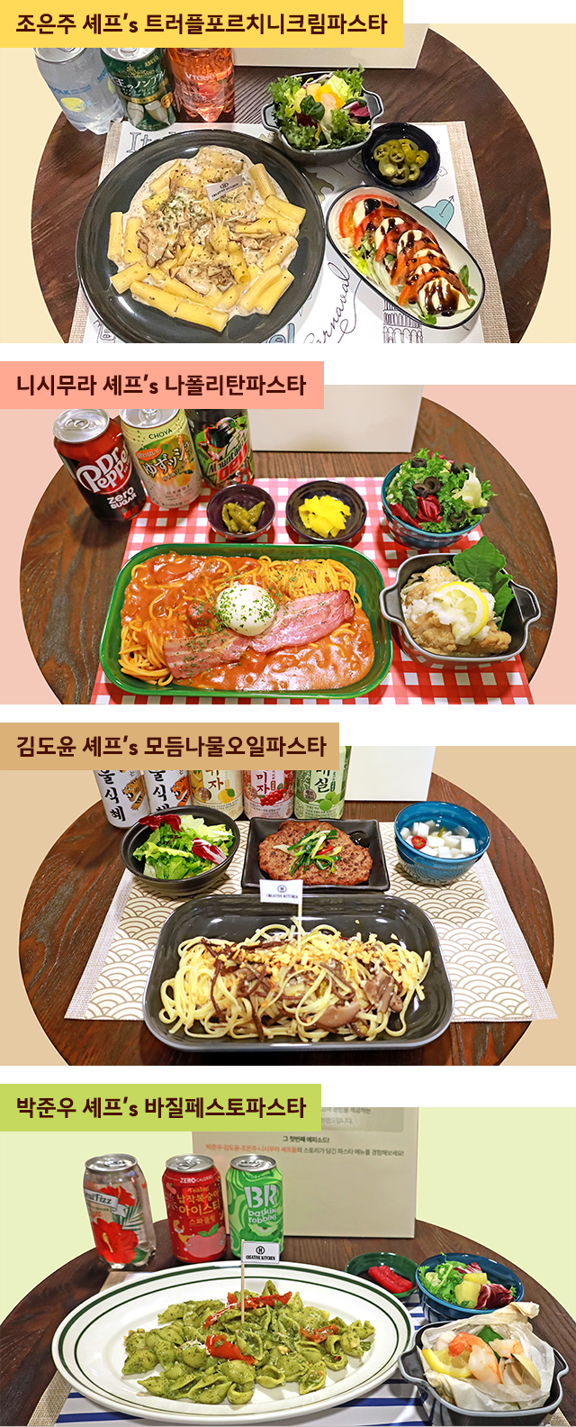 크리에이티브키친 셰프들의 파스타 요리