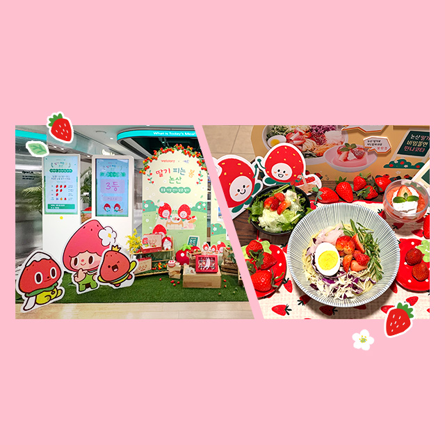 봄, 사랑, 벚꽃..그리고 딸기! 구내 식당에 가장 먼저 찾아온 논산 딸기를 만나봄